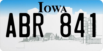 IA license plate ABR841