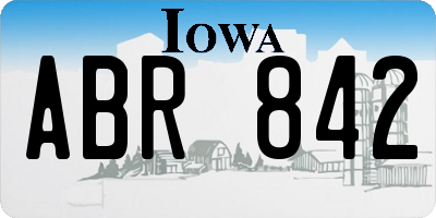 IA license plate ABR842
