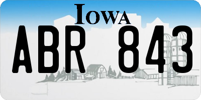 IA license plate ABR843