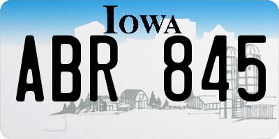 IA license plate ABR845
