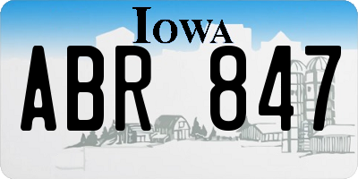 IA license plate ABR847