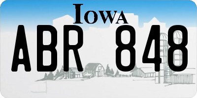 IA license plate ABR848