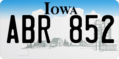 IA license plate ABR852