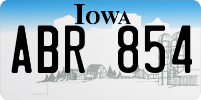 IA license plate ABR854
