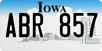 IA license plate ABR857
