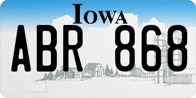 IA license plate ABR868