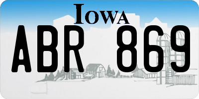IA license plate ABR869