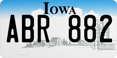 IA license plate ABR882