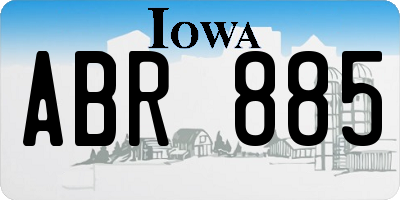 IA license plate ABR885