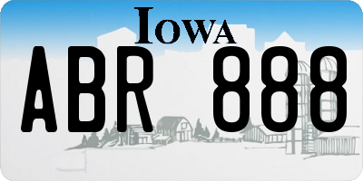 IA license plate ABR888