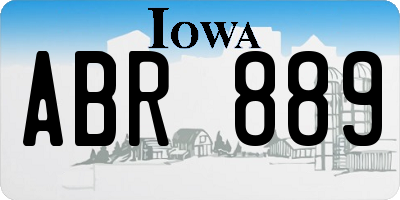 IA license plate ABR889