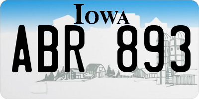 IA license plate ABR893