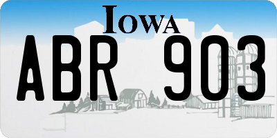 IA license plate ABR903