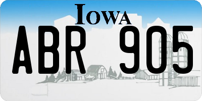 IA license plate ABR905