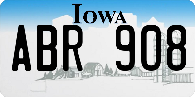 IA license plate ABR908