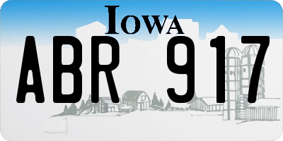 IA license plate ABR917