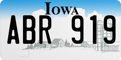 IA license plate ABR919