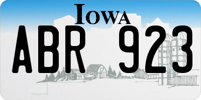 IA license plate ABR923