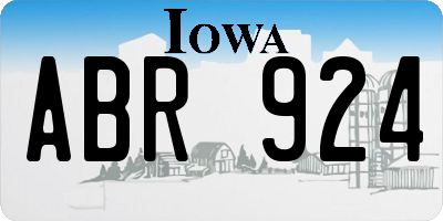 IA license plate ABR924