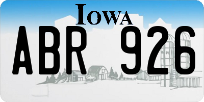 IA license plate ABR926