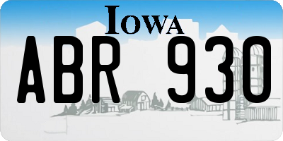 IA license plate ABR930