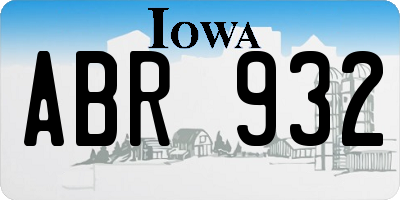 IA license plate ABR932