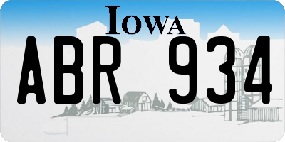 IA license plate ABR934