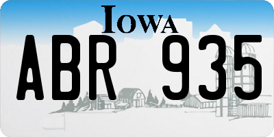 IA license plate ABR935