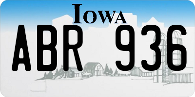 IA license plate ABR936
