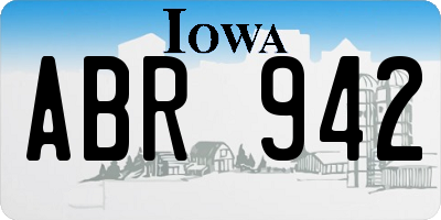 IA license plate ABR942