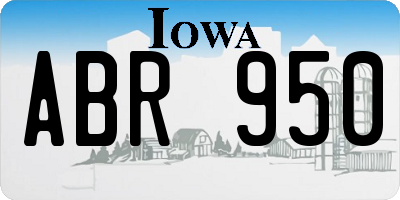 IA license plate ABR950