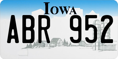 IA license plate ABR952
