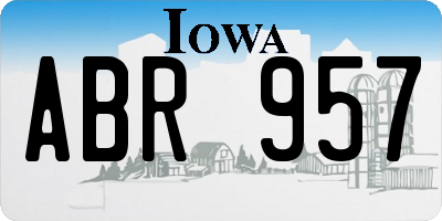 IA license plate ABR957