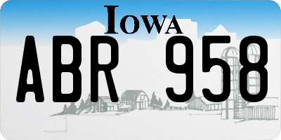 IA license plate ABR958