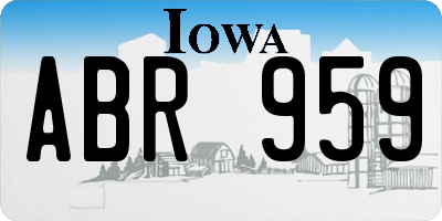 IA license plate ABR959