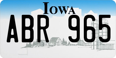IA license plate ABR965