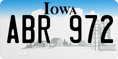 IA license plate ABR972