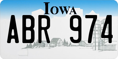IA license plate ABR974