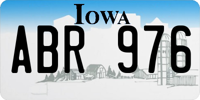 IA license plate ABR976