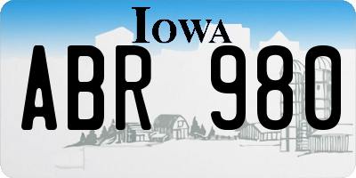 IA license plate ABR980