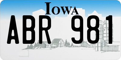 IA license plate ABR981