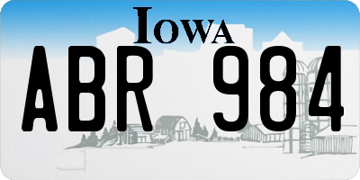 IA license plate ABR984