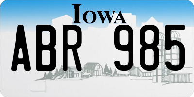 IA license plate ABR985