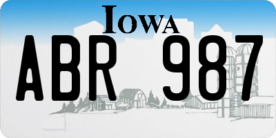 IA license plate ABR987