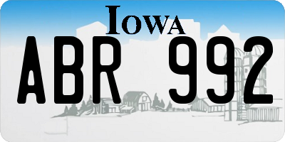 IA license plate ABR992