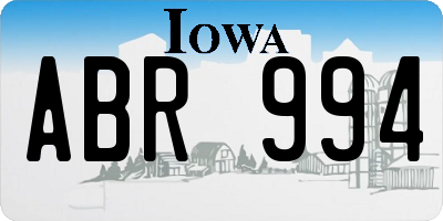 IA license plate ABR994