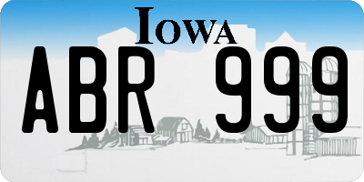 IA license plate ABR999