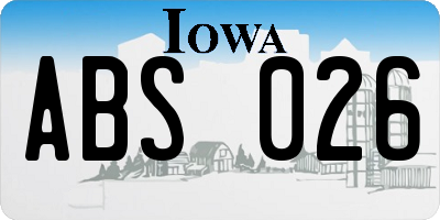 IA license plate ABS026