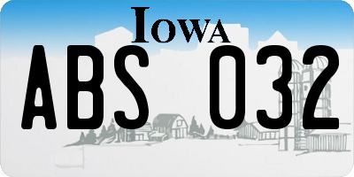 IA license plate ABS032