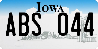IA license plate ABS044